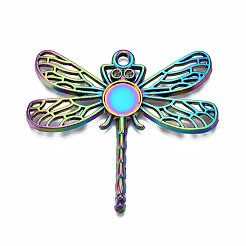 Rainbow Color Alloy Pendant Cabochon Settings&nbsp;PALLOY-N163-127-NR