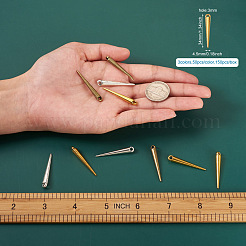 チベットスタイルアロイスパイクペンダント  鉛フリー＆カドミウムフリー  ミックスカラー  34x4.5x4.5mm  穴：3mm  3色  50個/カラー  150個/箱&nbsp;TIBEP-FW0001-01-RS