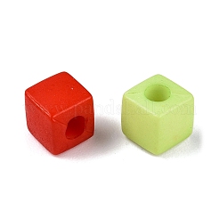 不透明なアクリルビーズ  キューブ  ミックスカラー  5x5x5mm  穴：2mm&nbsp;SACR-T105-01