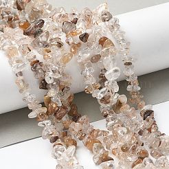 天然石ルチルクォーツビーズ連売り  チップ  5~8x5~8mm  穴：1mm  約31.5インチ&nbsp;X-G-M205-96