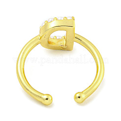 Rack Plating Brass Open Cuff Rings for Women&nbsp;RJEW-F162-01G-D