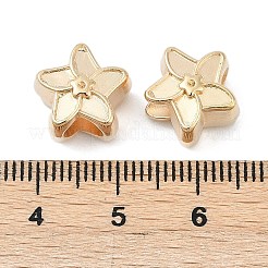 CCBプラスチックヨーロピアンビーズ  大穴ビーズ  花  ゴールドカラー  12.5x12.5x8.5mm  穴：4.5~4.5mm&nbsp;CCB-D278-10G