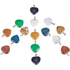 Heart Natural Gemstone Pendant Sets&nbsp;G-PH0026-05