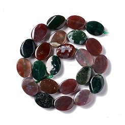 天然石インディアン瑪瑙ビーズ連売り  ツイストオーバル  17.5~18.5x12.5~13.5x5.5~6.5mm  穴：1mm  約23個/連  15.43''~16.22''（39.2~41.2センチメートル）&nbsp;G-M208-15