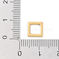 金メッキ304ステンレススチールチャーム  レーザー切断  正方形  8x8x1mm&nbsp;STAS-K286-03J-G