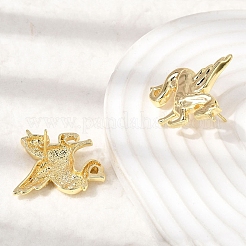 Horse Brass Stud Earrings&nbsp;EJEW-D352-03G-01