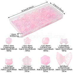 120Pcs 8 Styles Transparent Spray Paint Glass Beads&nbsp;GLAA-FS0002-25