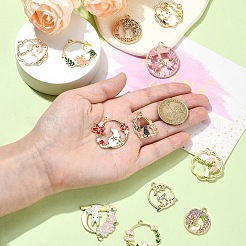 15Pcs 15 Styles Alloy Enamel Pendants&nbsp;FIND-YW0004-73