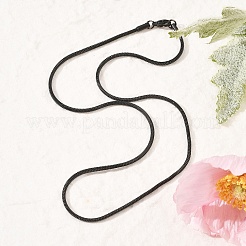 2mm 304ステンレススチールスクエアスネークチェーンネックレス（女性用）  ブラック  17.87インチ（45.4cm）&nbsp;NJEW-B131-01A-EB