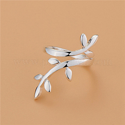 Partysu Platinum Plated Brass Olive Cuff Metal Rings&nbsp;RJEW-EE0002-005P-D