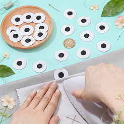 20個の目のポリエステル刺繍アイロン接着/縫い付けパッチ  マスクと衣装のアクセサリー  ホワイト  30mm&nbsp;DIY-PH0036-61B-01