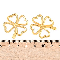 合金のチベット風チャーム  カドミウムフリー＆ニッケルフリー＆鉛フリー  クローバー  ゴールドカラー  32x30x2mm&nbsp;TIBEP-EBB075YKG-G-FF