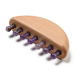 Natural Amethyst Scalp Massager&nbsp;AJEW-G058-01D