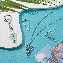 16Pcs 304 Stainless Steel Open Back Bezel Triangle Pendants&nbsp;STAS-UN0057-57
