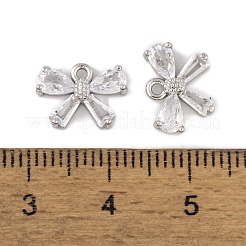 Brass Micro Pave Clear Cubic Zirconia Charms&nbsp;LS-KK-L212-14P