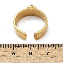 316ステンレススチールと天然混合宝石のカフリング  イオンプレーティング（ip）  18KGP本金メッキ  ハンダ付け  スター  7mm  調整可能&nbsp;RJEW-Z098-01G-15
