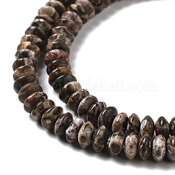 天然ヒョウ肌ジャスパービーズ連売り  ソーサービーズ  ロンデル  6.5x3mm  穴：1mm  約118~119個/連  15.35''（39センチメートル）&nbsp;G-Z030-A07-01