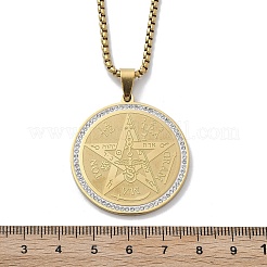201 Stainless Steel Rhinestone Pendant Necklaces for Women&nbsp;NJEW-U021-01G