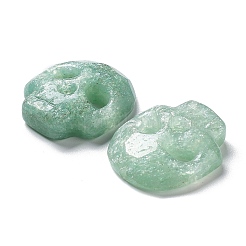 天然石グリーンアベンチュリンペンダント  ハロウィンスカルチャーム  多面カット  21.5~22x19~19.5x6~6.5mm  穴：1mm&nbsp;G-M406-F02-01