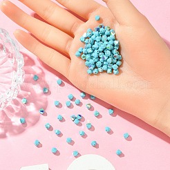 プレシオサ®クリスタルビーズ  チェコクリスタル  双円錐形(451 69 302 ロンデル)  63030 200 ターコイズab  5mm  穴：1mm&nbsp;X-PRC-BA5-63030-200