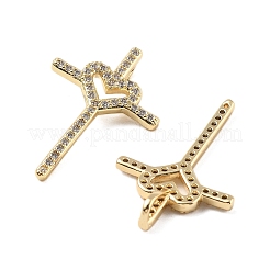 Brass Micro Pave Cubic Zirconia Pendants&nbsp;KK-R229-09G