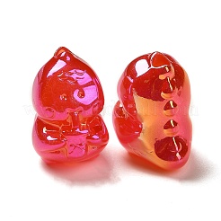 夜光UVメッキレインボー虹色アクリルビーズ  恐竜  ミックスカラー  23x15x20.5mm  穴：3.5mm&nbsp;PACR-E002-07