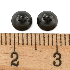 304ステンレススチールビーズキャップペンダントベイル  グローブガラスバブルカバーペンダント用  ブラック  5mm  穴：1.50mm&nbsp;STAS-G224-24B-07