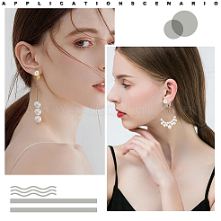 鉄製クリップオンイヤリング金具16個  アクリルイミテーションパールとループ付き  16個のシリコンパッド付き  ミックスカラー  20x16x7.5mm  穴：1.4mm  4個/カラー&nbsp;IFIN-SC0001-93B