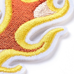 機械刺繍布地手縫い/アイロンワッペン  マスクと衣装のアクセサリー  アップリケ  海草  レッドオレンジ  78x38.5x1.5mm&nbsp;DIY-D031-H01