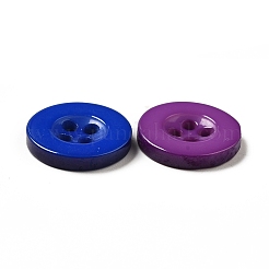 樹脂ボタン  染め  フラットラウンド  ミックスカラー  15x2.5mm&nbsp;RESI-D033-15mm-M