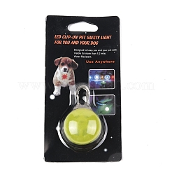 プラスチック＆鉄LEDカラーライト  カラビナクリップドッグライト  ペット用品  半円  内蔵バッテリー  黄緑  53mm  ペンダント：32.5x22mm  穴：15.5x6mm&nbsp;AJEW-P080-03