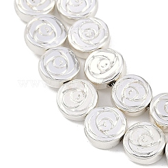 電気めっき合成非磁性ヘマタイト ビーズ 連売り  花  銀メッキ  8x3mm  穴：1mm  約49個/連  15.67インチ（39.8cm）&nbsp;G-C156-07S
