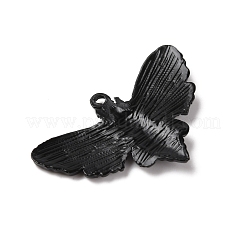 合金ペンダント  蛾  電気泳動黒  26x41x1.5mm  穴：1.6mm&nbsp;FIND-WH0116-83EB