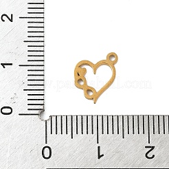 304ステンレススチールチャーム  無限大とハート  ゴールドカラー  11x9x1mm  穴：1.2mm&nbsp;STAS-G355-06A-G