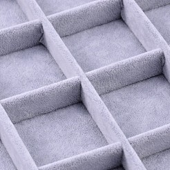 矩形木材プレゼンテーションボックス  ベロアと  24のコンパートメント  ライトスチールブルー  24x35.5x3cm&nbsp;ODIS-N016-05