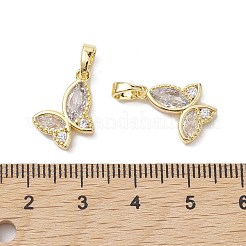 Brass Micro Pave Clear Cubic Zirconia Pendants&nbsp;KK-K360-02G