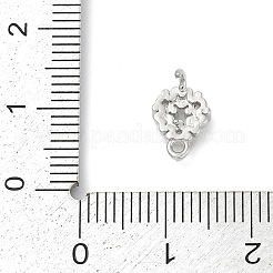 Brass Micro Pave Clear Cubic Zirconia Connector Charms&nbsp;KK-Z094-08P-01