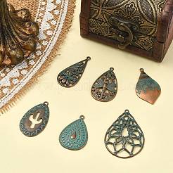 30Pcs 6 Styles Tibetan Styles Alloy Pendants&nbsp;FIND-CJ0005-91