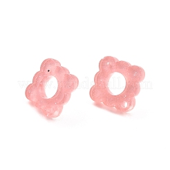 アクリルスタッドピアスの発見  金箔の花  ピンク  15x15.5x2mm  穴：1.6mm  ピン：0.7mm&nbsp;FIND-B003-01A