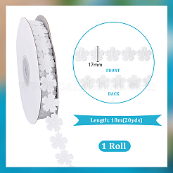 Polyester Flower Lace Trim Ribbon&nbsp;OCOR-WH0105-095