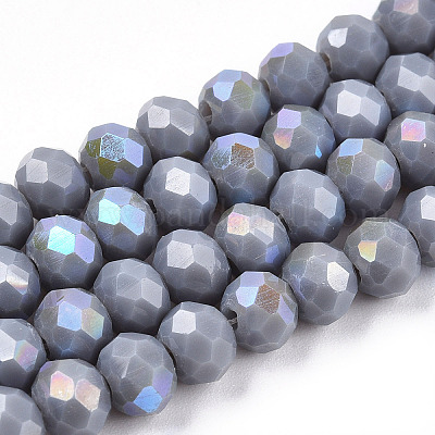 Electroplate Opaque Solid Color Glass Beads Strands&nbsp;EGLA-A034-P10mm-L23-1