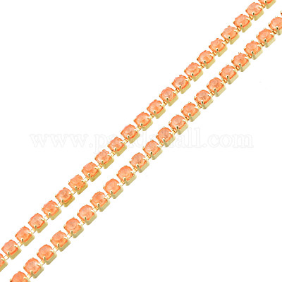 Brass Rhinestone Strass Chains&nbsp;CHC-N017-003A-B04-1