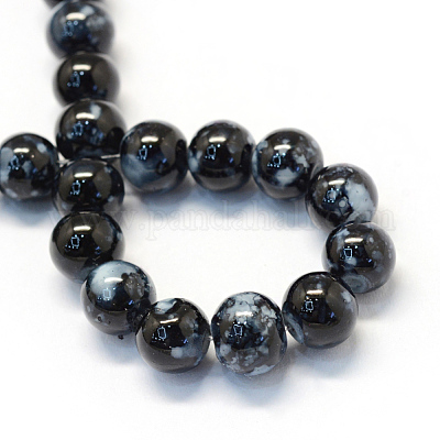 Baking Paint Glass Round Bead Strands&nbsp;X-DGLA-Q019-8mm-73-1
