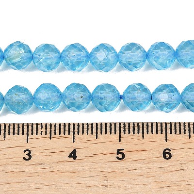 天然トパーズクリスタルビーズ連売り  ラウンド  多面カット  グレードAAA  6mm  穴：0.8mm  約62個/連  14.88''（37.8センチメートル）&nbsp;G-P514-A02-04-02-1