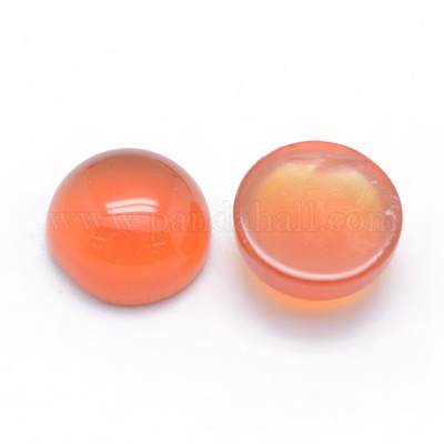 天然石カーネリアンカボション  染め＆加熱  半円  6x3~3.5mm&nbsp;G-P393-R18-6mm-1