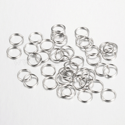 鉄オープン丸カン  ラウンド  プラチナ  10x1.0mm  18ゲージ  内径：8mm  約5600個/1000g&nbsp;IFIN-A018-10mm-P-1