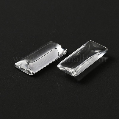 クリアガラスカボション  長方形  透明  25x10x5mm&nbsp;GLAA-SZC0001-02-1