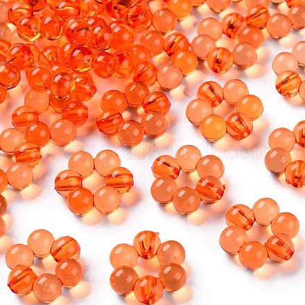 透明なアクリルビーズフレーム  花  ダークオレンジ  16.5x15.5x6mm  穴：2mm  約674個/500g&nbsp;TACR-S153-01A-84-1