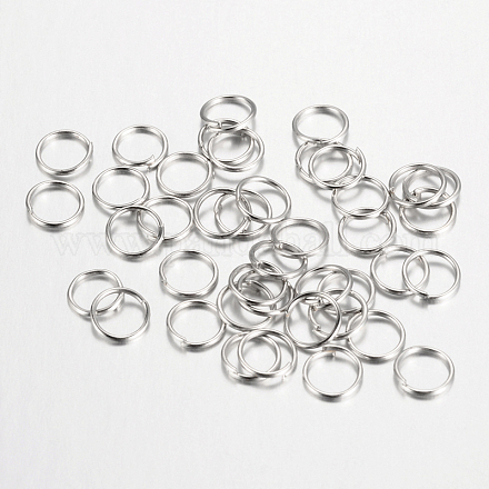鉄オープン丸カン  ラウンド  プラチナ  10x1.0mm  18ゲージ  内径：8mm  約5600個/1000g&nbsp;IFIN-A018-10mm-P-1