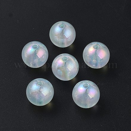 アクリルラウンドビーズ  ライトスカイブルー  16mm  穴：2.5mm&nbsp;MACR-CJC0004-25-1